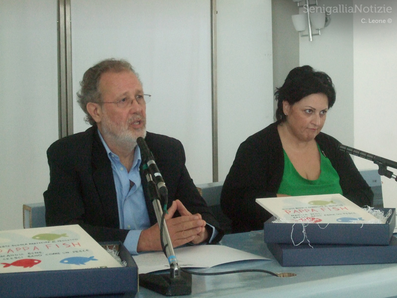 Presentati a Senigallia i risultati della campagna educativo alimentare regionale "Pappa Fish": da sx Stefano Schiavoni e Sara Giannini