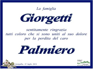Morte Palmiero Giorgetti, la famiglia ringrazia per la vicinanza