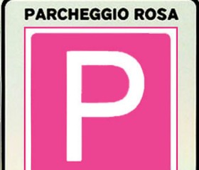 parcheggio rosa, cartello