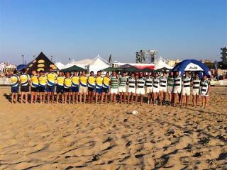 Alcune delle squadre partecipanti alla quinta edizione di "Summer Rugby on the beach" a Senigallia