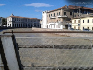 Il giorno dopo il maltempo del 29 luglio: il fiume Misa ancora in piena