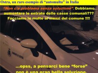 La vignetta sulla multa alla macchina comunale di Ostra