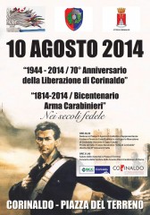 manifesto Festa Liberazione Corinaldo e Bicentenario Arma dei Carabinieri