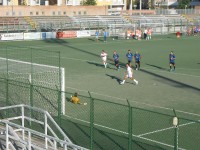 Il rigore dell'Avis Arcevia contro il Miciulli Senigallia che sancirà il pareggio definitivo