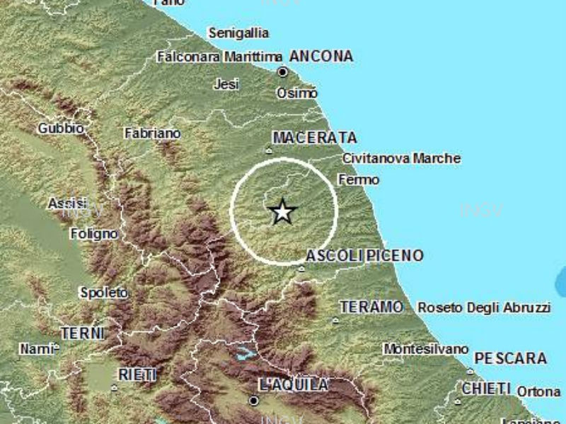 Terremoto magnitudo 2.1 nel fermano