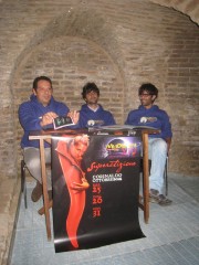 Presentazione di Halloween 2014: da sinistra il presidente Pro Loco Manuel Pettinari, il sindaco Matteo Principi, il vicepresidente ProLoco Massimo Gradoni