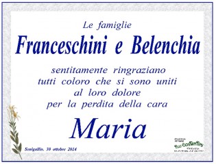 Manifesto funebre per Maria Belenchia
