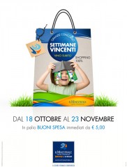 Locandina del concorso del centro comemrciale Il Maestrale "settimane vincenti"