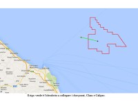 mappa dell'oleodotto per la trivellazione petrolifera davanti alle coste di Senigallia, nel mare Adriatico