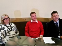 Dario Romano (al centro) con Elisabetta Allegrezza e Maurizio Mangialardi