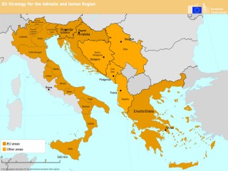 La mappa della Macroregione Adriatico-Ionica