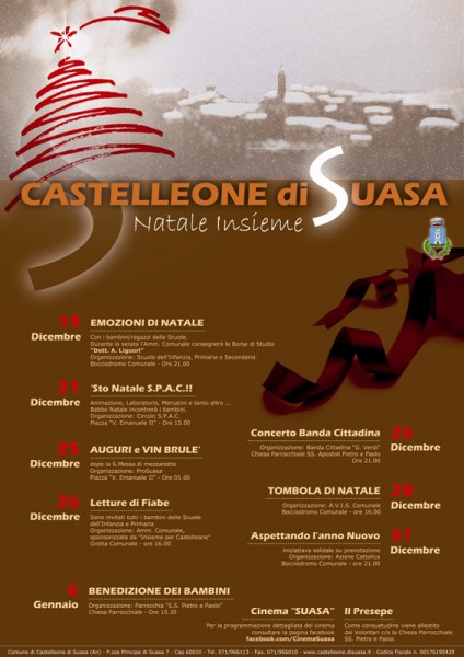 Locandina delle iniziative natalizie a Castelleone di Suasa