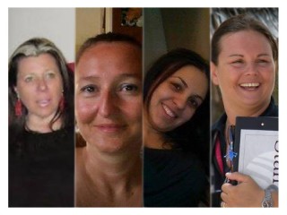 Le quote rosa nella squadra di Nuova Senigallia. Da sx. Viviana Brunetti, Barbara Bolletta, Catia Papa, e Silvia Tomassoni