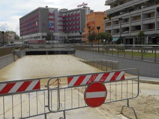 L'alluvione di Senigallia, 3 maggio 2014: il sottopasso di viale IV Novembre