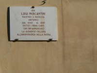 L'insegna che ricorda l'abitazione di Luigi Mercantini