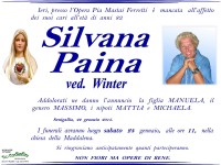 Manifesto funebre per Silvana Paina, ved. Winter