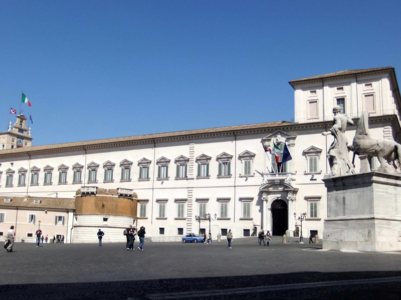 Il palazzo del Quirinale, sede della Presidenza della Repubblica
