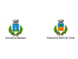 Gli stemmi comunali delle due realtà che accoprano i servizi: Barbara e Serra de' Conti