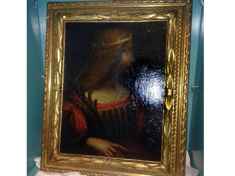 Il dipinto olio su tela attribuito dal Prof. Carlo Pedretti a Leonardo Da Vinci, raffigurante “Isabella D’Este” sequestrato dalla Gdf di Pesaro in Svizzera