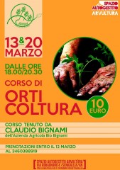Corso di orticoltura allo Spazio Autogestito Arvultùra - locandina