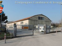 Il deposito della Multiservizi tra Montemarciano e Falconara Marittima