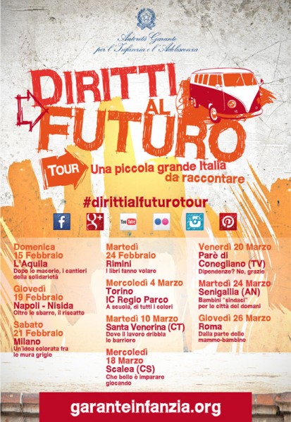 locandina "Diritti al futuro" tour