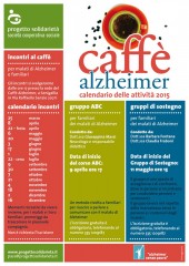 La locandina delle iniziative del Caffe Alzheimer per il 2015