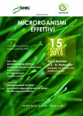 Conferenza all'IIS Padovano sui Microrganismi Effettivi - locandina