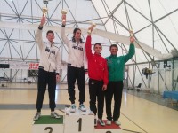 Osimo, Coppa Italia di scherma: Lorenzo Cesaro, atleta del Club Scherma senigalliese, ha raggiunto nell'arma di fioretto il 3° posto (a destra, maglia verde)