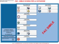 Il fac-simile della scheda elettorale per le elezioni comunali del 31 maggio nella città di Senigallia