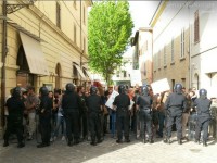 Piazza Roma blindata durante il comizio di Salvini