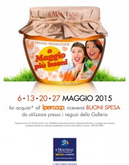 volantino della promozione "A maggio più buoni" al centro commerciale Il Maestrale di Senigallia