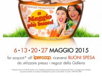 volantino della promozione "A maggio più buoni" al centro commerciale Il Maestrale di Senigallia