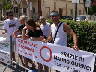 La protesta degli atleti del Team Roller Senigallia