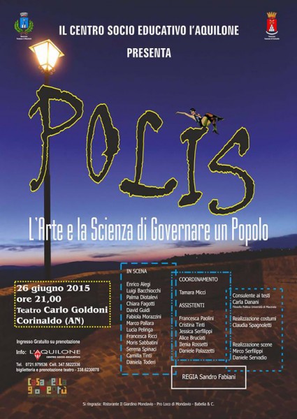 Locandina dello spettacolo "Polis" del centro L'Aquilone