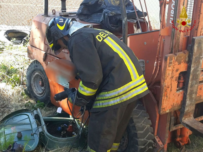 muletto rompe un serbatoio di Gpl