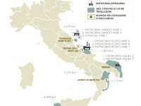 Trivellazioni in Italia, mappa