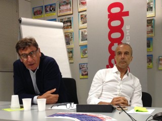 Il presidente nazionale Legacooop Mauro Lusetti e il presidente di Legacoop Marche, Gianfranco Alleruzzo