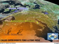 La mappa dell'anticiclone africano che investirà l'Europa alzando ancora le temperature. Da MeteoMisaNevola.it
