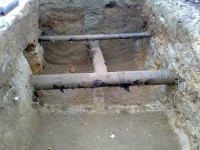 Un tratto delle tubature della rete idrica di Senigallia