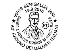 Lo speciale annullo postale in occasione del 62° Raduno dei Dalmati Italiani e in omaggio a Francesco Rismondo da Spalato