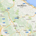 La mappa del terremoto di sabato 19 settembre 2015 nel Montefeltro