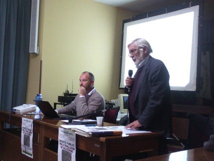 Giuliano Mancini e Adriano Mei all'incontro del Comitato Valcesano Unita