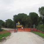 Lavori per la complanare su strada del Giardino, a Senigallia