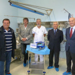 La consegna dell dispositivo per la broncoscopia donato dalle BCC di Ostra e Morro d'Alba, e Corinaldo