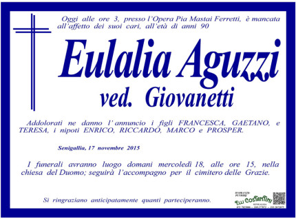 Manifesto per Eulalia Aguzzi