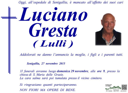 Necrologio Luciano Gresta (Lulli)