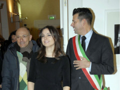 Manuela Bora tra Fabrizio Volpini e Maurizio Mangialardi