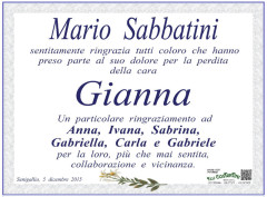 Mario Sabbatini ringrazia