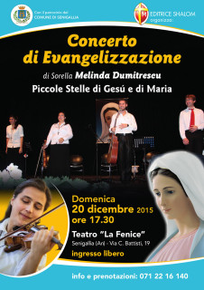 Concerto di evangelizzazione alla Fenice di Senigallia - locandina